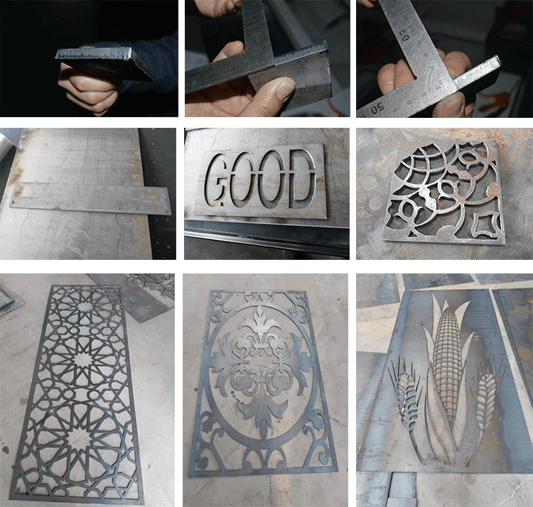 Metal Cutter Steel Gantry Plasma Cutting Machine Manufacturer 4 Cutting Samples